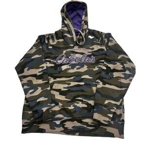 Women’s Cabelas Hoodie Size Large Camo Purple NE-61 Athleisure Thick Heavy